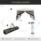 Outsunny 3 x 3(m) Pop Up Gazebo with 4 Mesh Sides and Carry Bag, Height Adjustable Party Canopy Tent, Portable Garden Outdoor