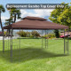 Outsunny 3x4m Gazebo Canopy Replacement Cover, 2 Tier Top Roof UV Cover Garden Patio Outdoor Sun Awning Shelters, Brown  (TOP CO