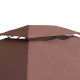 Outsunny 3x4m Gazebo Canopy Replacement Cover, 2 Tier Top Roof UV Cover Garden Patio Outdoor Sun Awning Shelters, Brown  (TOP CO