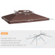 Outsunny 3x4m Gazebo Canopy Replacement Cover, 2 Tier Top Roof UV Cover Garden Patio Outdoor Sun Awning Shelters, Brown  (TOP CO