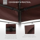 Outsunny 3x4m Gazebo Canopy Replacement Cover, 2 Tier Top Roof UV Cover Garden Patio Outdoor Sun Awning Shelters, Brown  (TOP CO