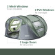 Outsunny 4-5 Person Pop-up Camping Tent Family Tent w/ 2 Mesh Windows &amp; PVC Windows Portable Carry Bag for Outdoor Trip, Dark Gr