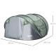 Outsunny 4-5 Person Pop-up Camping Tent Family Tent w/ 2 Mesh Windows &amp; PVC Windows Portable Carry Bag for Outdoor Trip, Dark Gr