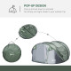 Outsunny 4-5 Person Pop-up Camping Tent Family Tent w/ 2 Mesh Windows &amp; PVC Windows Portable Carry Bag for Outdoor Trip, Dark Gr