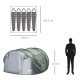 Outsunny 4-5 Person Pop-up Camping Tent Family Tent w/ 2 Mesh Windows &amp; PVC Windows Portable Carry Bag for Outdoor Trip, Dark Gr