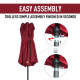Outsunny 4.6m Double-Sided Patio Parasol Sun Umbrella-Wine Red