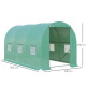 Outsunny 4 x 2 x 2 m Polytunnel Greenhouse with Roll-up Door and 6 Mesh Windows, Walk-in Garden Tunnel Warm House Tent with UV-r