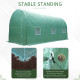 Outsunny 4 x 2 x 2 m Polytunnel Greenhouse with Roll-up Door and 6 Mesh Windows, Walk-in Garden Tunnel Warm House Tent with UV-r