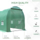 Outsunny 4 x 2 x 2 m Polytunnel Greenhouse with Roll-up Door and 6 Mesh Windows, Walk-in Garden Tunnel Warm House Tent with UV-r