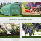Outsunny 4 x 2 x 2 m Polytunnel Greenhouse with Roll-up Door and 6 Mesh Windows, Walk-in Garden Tunnel Warm House Tent with UV-r
