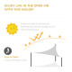 Outsunny 4x4m Triangle Sun Shade Sail, Outdoor UV Protection HDPE Canopy, Patio Deck Shelter with Steel Rings and Ropes, Grey