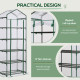 Outsunny 5 Tier Mini Greenhouse, Portable Greenhouse with Reinforced Plastic Cover, Garden Grow House with Roll Up Door and Shel