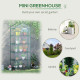 Outsunny 5 Tier Mini Greenhouse, Portable Greenhouse with Reinforced Plastic Cover, Garden Grow House with Roll Up Door and Shel