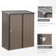 Outsunny 5.3 x 3.1ft Corrugated Steel Garden Shed - Brown