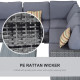 Outsunny 4 Pieces Rattan Garden Furniture Set, Wicker Outdoor Furniture with Corner Sofa Loveseat Coffee Table Cushions, Conserv