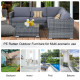 Outsunny 4 Pieces Rattan Garden Furniture Set, Wicker Outdoor Furniture with Corner Sofa Loveseat Coffee Table Cushions, Conserv