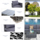Outsunny 4 Pieces Rattan Garden Furniture Set, Wicker Outdoor Furniture with Corner Sofa Loveseat Coffee Table Cushions, Conserv