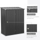 Outsunny 5.3 x 3.1ft Corrugated Steel Garden Shed - Black
