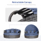 Outsunny PE Rattan Lounge Set, 5 Pieces Patio Conversation Furniture Set, Garden Round Sofa Bed with Cushion and Retractable Can
