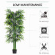 Outsunny 6ft Artificial Bamboo Tree Plant Greenery in A Pot for Home Office Planter 1.8M