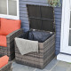Outsunny 6 Pieces Rattan Garden Furniture Set, 7 Seater Wicker Outdoor Furniture Set with Storage Tea Table &amp; Side Table, Sectio