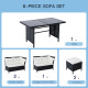 Outsunny 8-Seater Garden Rattan Furniture Rattan Corner Dining Sofa Set Wicker Conservatory Furniture Lawn Patio Coffee Table Fo