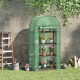 Outsunny 4 Tier Mini Greenhouse for Outdoor, Portable Gardening Plant Green House with Storage Shelf, Roll-Up Zipped Door, Metal