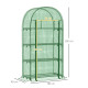 Outsunny 4 Tier Mini Greenhouse for Outdoor, Portable Gardening Plant Green House with Storage Shelf, Roll-Up Zipped Door, Metal