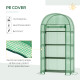 Outsunny 4 Tier Mini Greenhouse for Outdoor, Portable Gardening Plant Green House with Storage Shelf, Roll-Up Zipped Door, Metal
