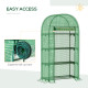 Outsunny 4 Tier Mini Greenhouse for Outdoor, Portable Gardening Plant Green House with Storage Shelf, Roll-Up Zipped Door, Metal