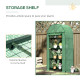 Outsunny 4 Tier Mini Greenhouse for Outdoor, Portable Gardening Plant Green House with Storage Shelf, Roll-Up Zipped Door, Metal