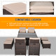 Outsunny 8 Seater Rattan Cube Garden Furniture Set, Rattan Dining Set with Cushions, Outdoor Dining Table and Chairs with 4 Armc