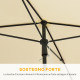 Outsunny Garden Parasol Umbrella, Outdoor Market Table Umbrella with Ruffles &amp; Aluminium Pole, Rectangular Tilting Parasol Sun S