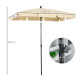 Outsunny Garden Parasol Umbrella, Outdoor Market Table Umbrella with Ruffles &amp; Aluminium Pole, Rectangular Tilting Parasol Sun S