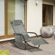 Outsunny Outdoor Garden Rocking Chair, Patio Sun Lounger Rocker Chair with Breathable Mesh Fabric, Removable Headrest Pillow, Ar