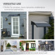 Outsunny Door Canopy Awning Outdoor Window Rain Shelter Cover for Front/Back Door Porch Black 100 x 75cm