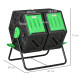 Outsunny 130L Double Chamber Composter - Black