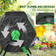 Outsunny 130L Double Chamber Composter - Black