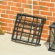 Outsunny Metal Firewood Log Holder Indoor Outdoor Folding Firewood Rack Fireplace Wood Storage Shelf w/ Scrolls, Rust-Resistant,