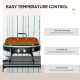 Outsunny Foldable Gas BBQ Grill 2 Burner Table Top Barbecue with Lid Piezo Ignition Thermometer for Camping Picnic Cooking, Alum