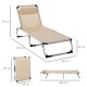 Outsunny Foldable Outdoor Sun Lounger, Reclining Lounge Chair Camping Bed Cot with Pillow 4-Level Adjustable Back Aluminium Fram