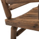 Outsunny Garden 2-Seater Rocking Bench Wood Frame Rough-Cut Log Loveseat Slatted High Back Rustic Style with Armrests Garden Out
