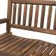 Outsunny Garden 2-Seater Rocking Bench Wood Frame Rough-Cut Log Loveseat Slatted High Back Rustic Style with Armrests Garden Out