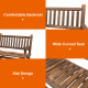 Outsunny Garden 2-Seater Rocking Bench Wood Frame Rough-Cut Log Loveseat Slatted High Back Rustic Style with Armrests Garden Out