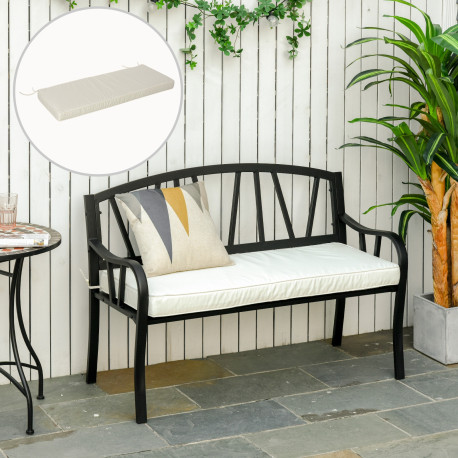 Outsunny Garden Bench Cushion 2 Seater Loveseat Seat Pad for Patio Swing Furniture for Indoor & Outdoor Use, 120 x 50 x 8 cm, Cr