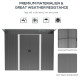 Outsunny Garden Metal Storage Shed House Hut Gardening Tool Storage w/ Tilted Roof and Ventilation 8.5 x 6ft, Grey