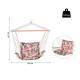 Outsunny Garden Outdoor Hanging Hammock Chair Thick Rope Frame Wooden Arms Safe Wide Seat Garden Outdoor Spot Stylish Multicolou