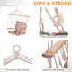 Outsunny Garden Outdoor Hanging Hammock Chair Thick Rope Frame Wooden Arms Safe Wide Seat Garden Outdoor Spot Stylish Multicolou