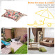 Outsunny Garden Outdoor Hanging Hammock Chair Thick Rope Frame Wooden Arms Safe Wide Seat Garden Outdoor Spot Stylish Multicolou