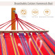 Outsunny Outdoor Hammock with Stand, Free Standing Hammock with Arc Wooden Frame and 200 x 100cm Fabric, Garden Swing Hanging Be